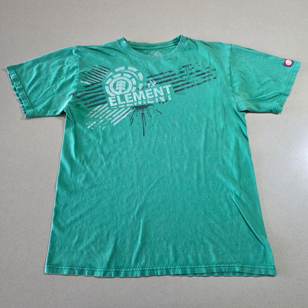 Element Skateboards Mens Graphic T-Shirt Green Cotton Crewneck Size Medium
